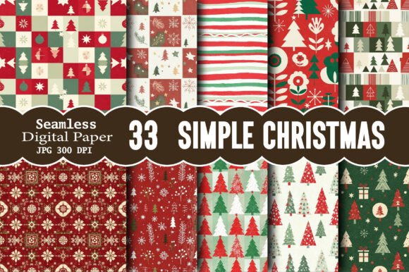 Download Simple Christmas Pattern Background Set - Premium Bundle