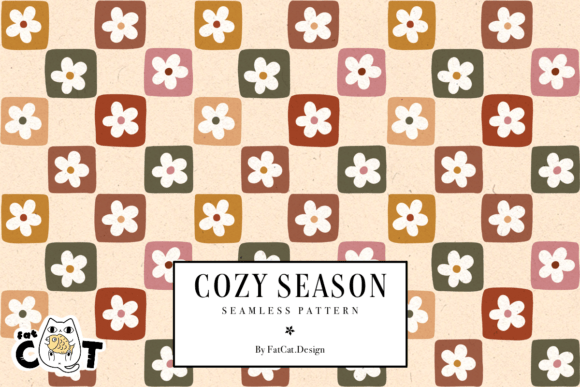 Download Cozy Season Retro Flower Pattern - Sea Collection