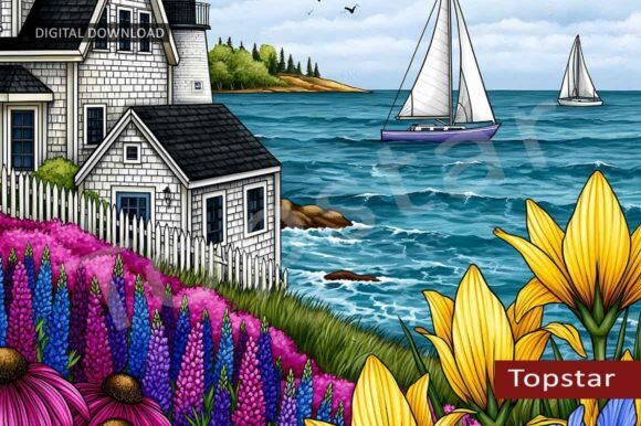 Download Coastal Flowers Seaside Summer Wall Art - Sea Collection