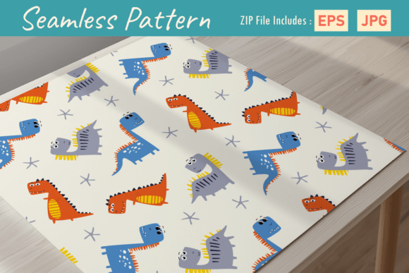 Download Cute Dinosaur Seamless Kids Pattern - Sea Collection