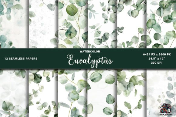 Download Seamless Eucalyptus Soft Green Papers - Sea Collection
