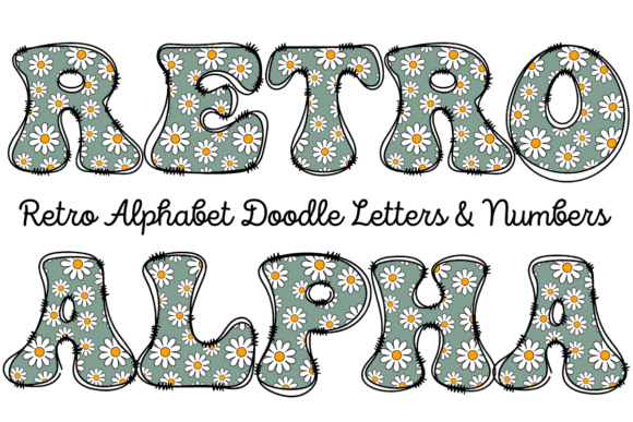 Download Groovy Retro Flower Alphabet Doodle - Groovy Collection