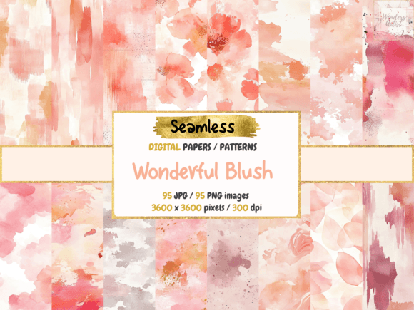 Download Wonderful Blush Seamless Digital Papers - Sea Collection