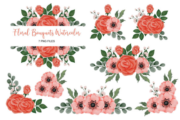 Download Floral Watercolor Bouquet Clip Art Set10 - Premium Resources