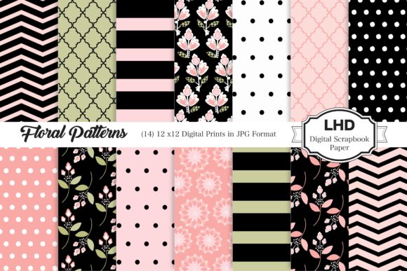 Download Floral Pink and Black Patterns - Premium Resources