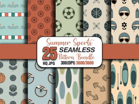 Download Summer Sports Seamless Pattern Bundle - Sea Collection
