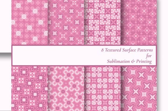 Download 8 Rose Pink Geometric Seamless Patterns - Sea Collection