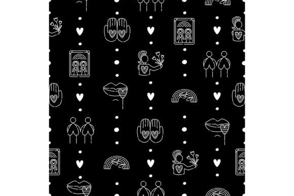 Download Lesbian Black and White Seamless Pattern - Sea Collection