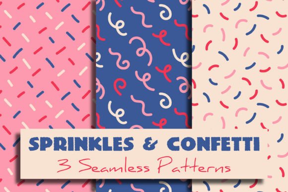 Download Sprinkles &amp; Confetti Seamless Patterns - Sea Collection